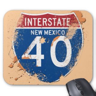 GRUNGE AND PAINT SPLATTER I 40 NEW MEXICO SIGN MOUSE PADS