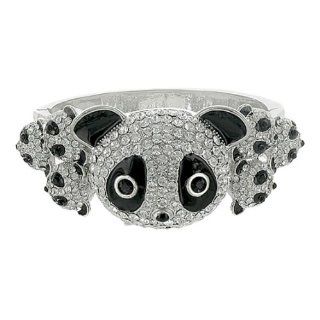 Crystal Stone Multi Panda Hinged Bracelet #046298 Jewelry