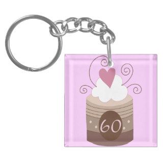 60th Birthday Gift Ideas For Her Square Acrylic Keychains