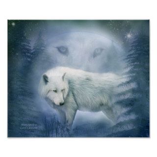 Moon Spirit 2   White Wolf Fine Art Poster/Print