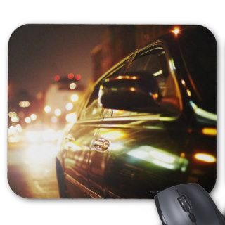 Black Car at Night in New York City Mousepad