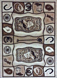 Western Area Rug 5 Ft. 2 In. X 7 Ft. 3 In. Design #L 374   Machine Made Rugs