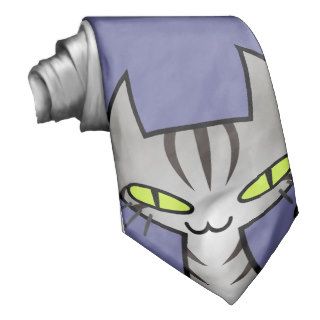 Cartoon Cat (silver tabby short hair) Neckties