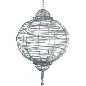 Home Decorators Collection Global 23 in. H Grey Hanging Round Lantern 1204530270