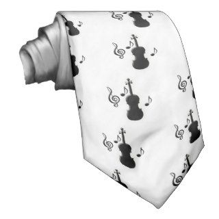 Violin and Music Notes Neck Ties