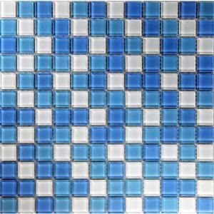 EPOCH Oceanz Atlantic Mosaic Glass Mesh Mounted Tile  3 in. x 3 in. Tile Sample DISCONTINUED ATLANTIC SAMPLE
