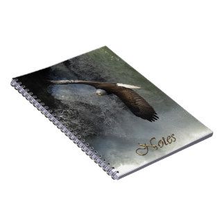 Flying Bald Eagle & Waterfall Wildlife Notebook