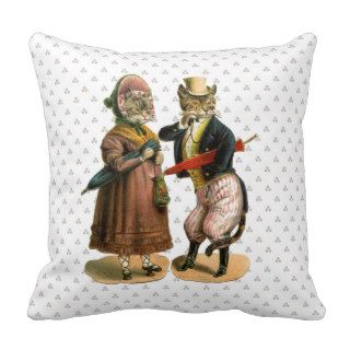 Mr.& Mrs. Vintage Well dressed Kitty Cat Pillows