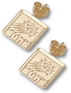 Phoenix Suns 3/8" Logo Post Earrings   14KT Gold Jewelry  Sports Fan Earrings  Sports & Outdoors