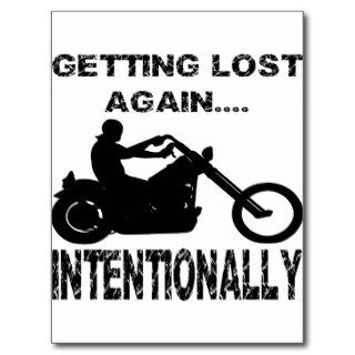 Biker Getting Lost Again Intentionally Postcard