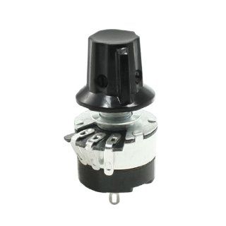 WH134 2 470K ohm Single Turn Rotary Taper Switch Carbon Potentiometer w Knob   Electrical Outlet Switches  
