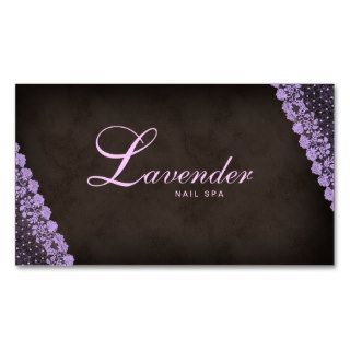 Beauty Business Card Lace Nail Salon Purple