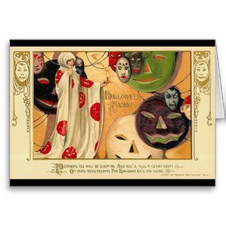 Art Deco   Vintage Halloween Faces Greeting Cards