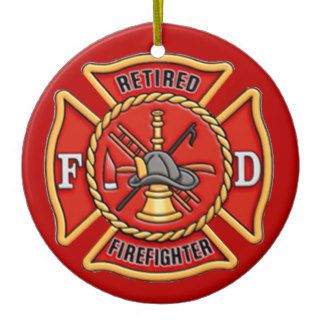 Retired Firefighter Christmas Tree Ornaments