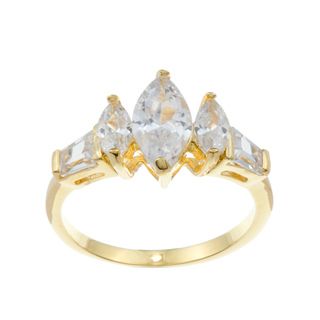 Kate Bissett 14k Gold Overlay Marquise and Baguette Cubic Zirconia Anniversary Ring Kate Bissett Cubic Zirconia Rings