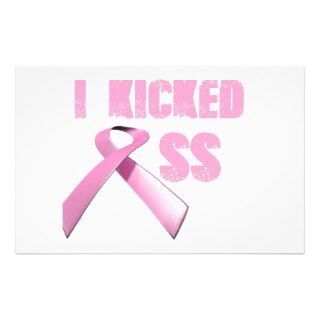 kicked Butt Breast Cancer Survivor Custom Stationery