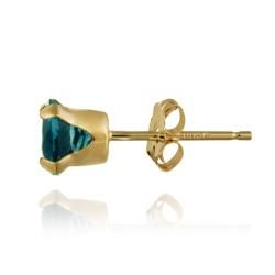 Glitzy Rocks 14k Yellow Gold London Blue Topaz 2 1/10ct TGW 6 mm Stud Earrings Glitzy Rocks Gemstone Earrings