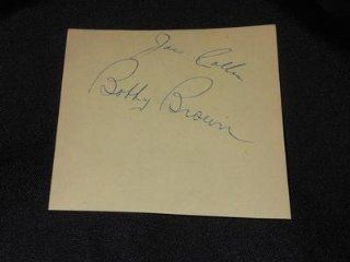 NY Yankees Joe Collins & Bobby Brown Signed Autograph Vintage Album Page S13 at 's Sports Collectibles Store