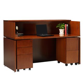 Mayline Stella Series Reception Station with Box/Box/File and File/File Pedestals Reception Desks