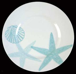222 Fifth (PTS) Coastal Life Blue Salad Plate, Fine China Dinnerware   Blue Seal