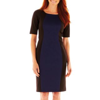 Nine & Co 9 & Co. 3/4 Sleeve Colorblock Dress, Womens