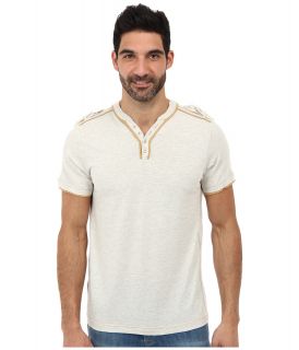 Request Paul Henley Neck Top Mens Short Sleeve Pullover (White)