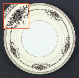 Noritake Cherita (4787) Dinner Plate, Fine China Dinnerware   Gold Bouquets & La