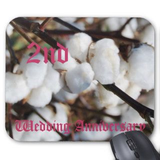 2nd wedding anniversary   Cotton Mouse Pad