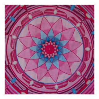 Pink flower Mandala Print