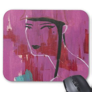 Silhouette Against a Pink Background Mousepads