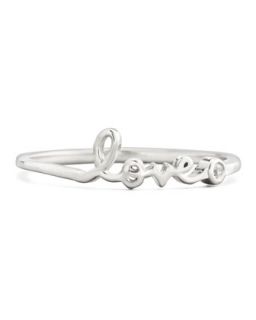 Bezel Diamond Love Ring, White Gold   SHY by Sydney Evan