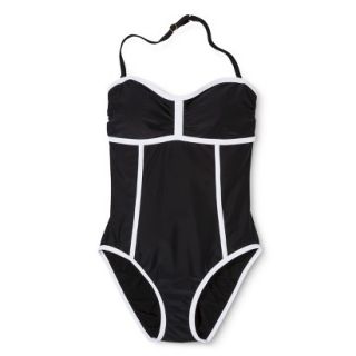 Merona Womens 1 Piece Swimsuit  Black S