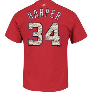 Washington Nationals Bryce Harper Majestic MLB Camo Player T Shirt
