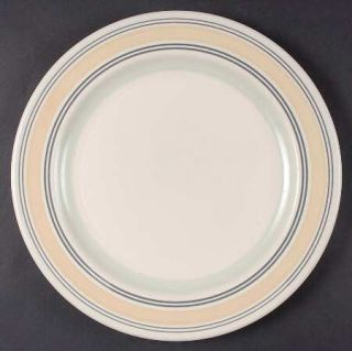 Pfaltzgraff Key Largo Dinner Plate, Fine China Dinnerware   Yellow & Green Bands