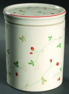 Epoch Strawberry Time Coffee Canister & Lid, Fine China Dinnerware   Strawberrie