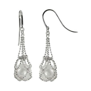 Cultured Freshwater Pearl Chain Drop Earrings, Womens