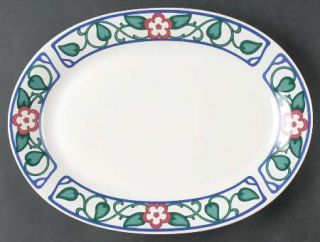 Pfaltzgraff Arbor Vine 12 Oval Serving Platter, Fine China Dinnerware   Red Flo