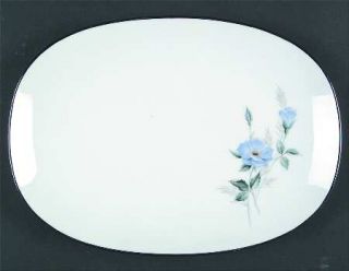 Noritake Sylvia 11 Oval Serving Platter, Fine China Dinnerware   Blue Flowers,T