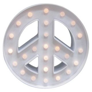 Room Essentials Marquee Peace Sign Small   White