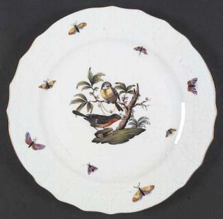 Herend Rothschild Bird (Ro) Dinner Plate, Fine China Dinnerware   Bird, Floral,