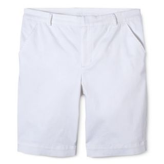 Pure Energy Womens Plus Size 11 Rolled Cuff Chino Shorts   White 20W