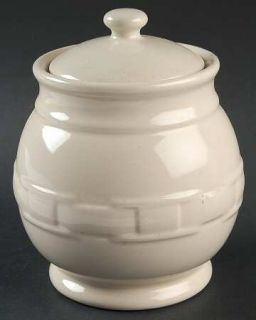 Longaberger Woven Traditions Ivory Tea Canister, Fine China Dinnerware   Embosse