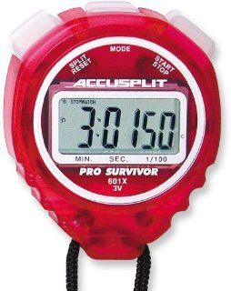 Exercise Gear, Fitness, ACCUSPLIT Pro Survivor   A601X Stopwatch, Clock, Extra Large Display (Cherry) Shape UP, Sport, Training  Sports & Outdoors