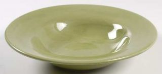 Pottery Barn Sausalito Sage Green Large Rim Soup Bowl, Fine China Dinnerware   A