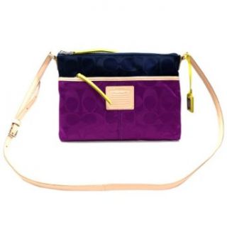 Coach Legacy Weekend Colorblock Signature Nylon Hippie Swing Bag (Violet/ Navy) #24864 Clothing