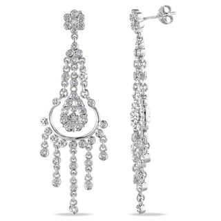 Miadora Sterling Silver 1/5ct TDW Diamond Chandelier Earrings (H I, I2 I3) Miadora Diamond Earrings