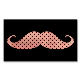 Funny Pink Polka Dots Mustache Business Card Template