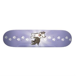 Cartoon Pitbull / American Staffordshire Terrier Skate Board Deck