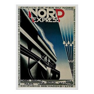 Vintage Travel Transportation, Nord Express Train Posters
