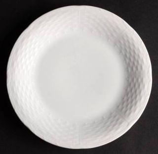 Toscany Bianco Salad Plate, Fine China Dinnerware   White, Embossed
